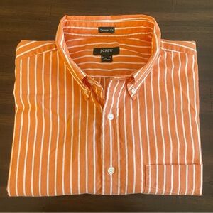 J. Crew Orange Butcher’s Stripe Button Down Shirt